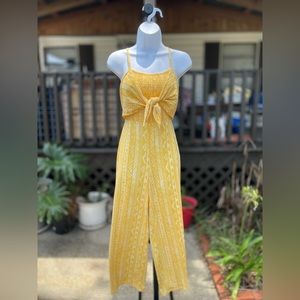 No Boundaries Juniors’ Tie Front Jumpsuit